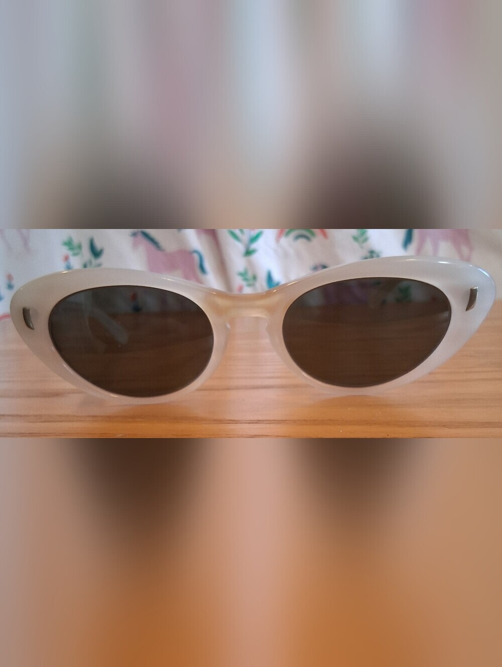EUC Vintage 50s Marine USA Vivant Ivory Cat Eye Midcentury Retro Pinup Sunglass - Picture 2 of 8